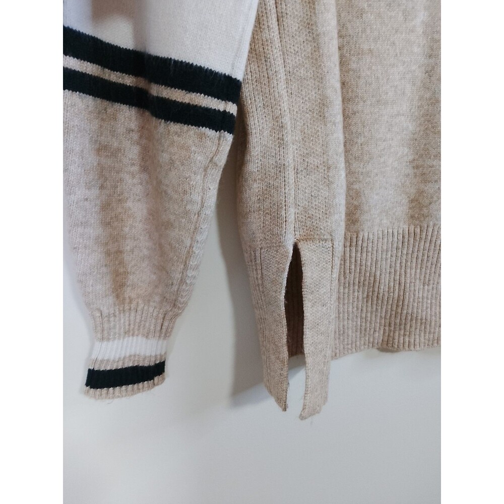 Lou & Grey SKI Sweater Womens Small S Tan Mock Neck Cable Knit Winter Apres - Picture 7 of 7